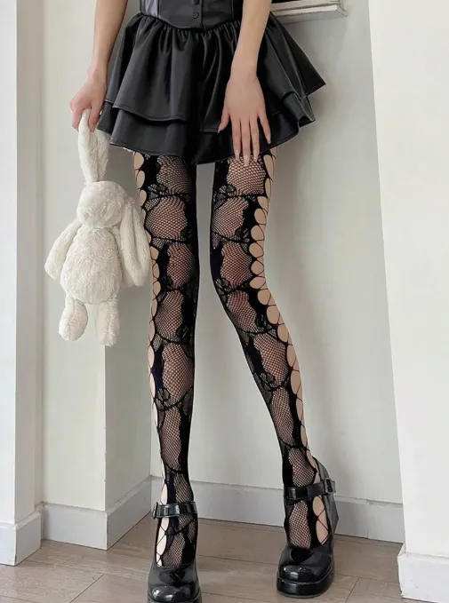 Meia calça esburacada